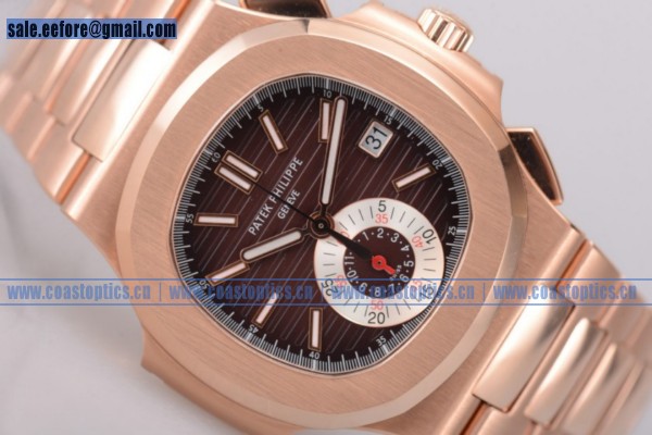 1:1 Replica Patek Philippe Nautilus Chrono Watch Rose Gold 5980R-003 (BP)